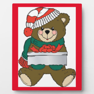 "FROHE WEIHNACHTEN" TEDDYBÄR FOTOPLATTE