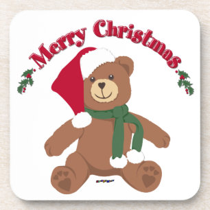 Frohe Weihnachten Teddybär Getränkeuntersetzer