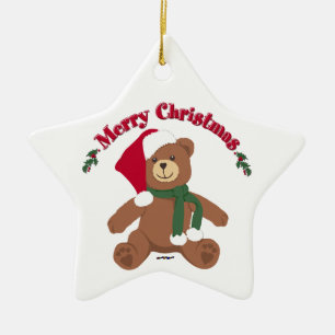 Frohe Weihnachten Teddybär Keramikornament