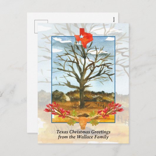 Frohe Weihnachten Texas Longhorn Star Personalisie (Vorne/Hinten)