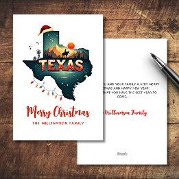Frohe Weihnachten Texas Staat Retro Personalisiert