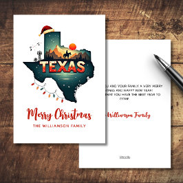 Frohe Weihnachten Texas Staat Retro Personalisiert