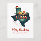 Frohe Weihnachten Texas Staat Retro Personalisiert (Vorderseite)