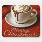 Frohe Weihnachten Text mit Heißgetränk Schokolade Mousepad (Vorne)