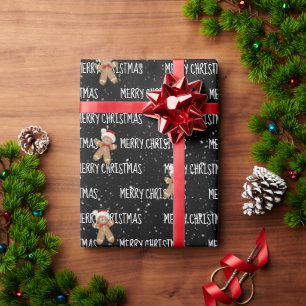FROHE WEIHNACHTEN Text Mit Lebkuchenmann Geschenkpapier