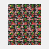 Frohe Weihnachten Textmuster Design Fleecedecke (Vorderseite)