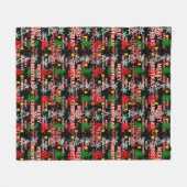 Frohe Weihnachten Textmuster Design Fleecedecke (Vorderseite (Horizontal))