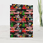 Frohe Weihnachten Textmuster Design Karte (Rückseite)