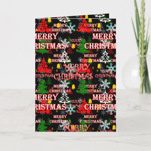 Frohe Weihnachten Textmuster Design Karte (Vorderseite)