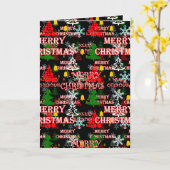 Frohe Weihnachten Textmuster Design Karte (Gelbe Blume)