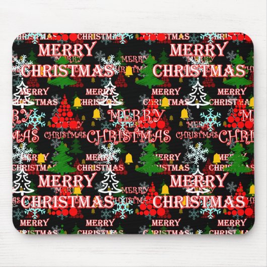 Frohe Weihnachten Textmuster Design Mousepad (Vorne)