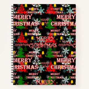 Frohe Weihnachten Textmuster Design Notizblock