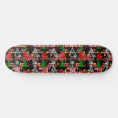 Frohe Weihnachten Textmuster Design Skateboard (Horizontal)