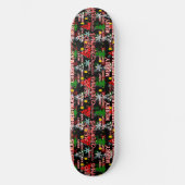 Frohe Weihnachten Textmuster Design Skateboard (Vorderseite)