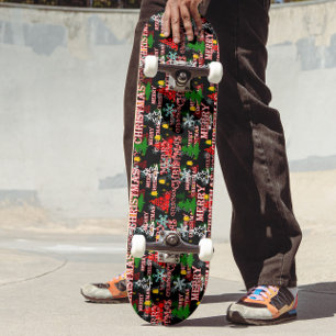 Frohe Weihnachten Textmuster Design Skateboard