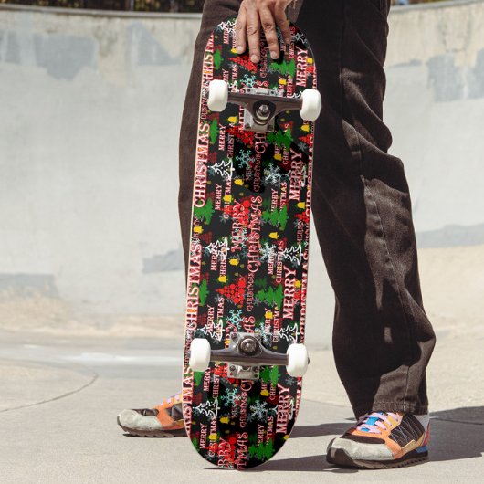 Frohe Weihnachten Textmuster Design Skateboard