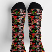 Frohe Weihnachten Textmuster Design  Socken (Oben)