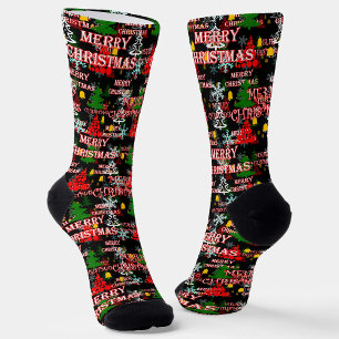 Frohe Weihnachten Textmuster Design Socken