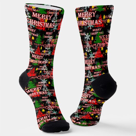 Frohe Weihnachten Textmuster Design  Socken