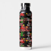 Frohe Weihnachten Textmuster Design Trinkflasche (Rechts)