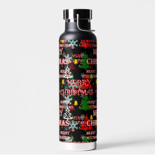 Frohe Weihnachten Textmuster Design Trinkflasche