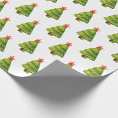 Frohe Weihnachten Thema mit Sternen auf Weihnachts Geschenkpapier (Ecke)