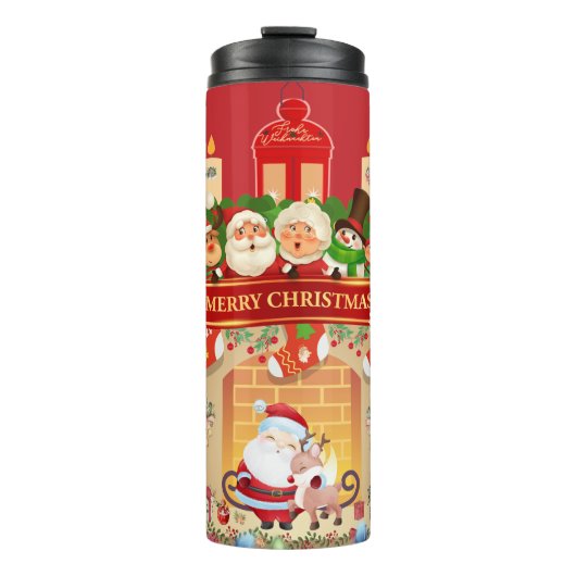 Frohe Weihnachten Thermosbecher (Vorderseite)