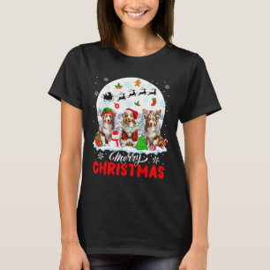 Frohe Weihnachten Three Santa Reindeer Australian T-Shirt