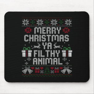 Frohe Weihnachten Tier Filthy Ya Xmas Familien-Sch Mousepad