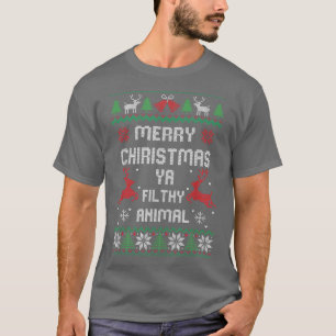 Frohe Weihnachten Tier Schmutzig Ya 213 T-Shirt