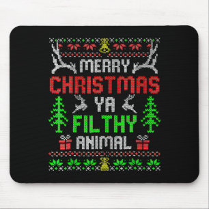Frohe Weihnachten Tier Verdreckte Ya Xmas Familien Mousepad