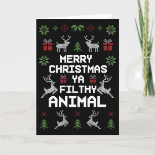 Frohe Weihnachten Tierisches Dreckiges Ya Karte