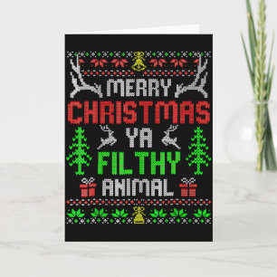 Frohe Weihnachten Tierisches schmutziges Ya Xmas F Karte