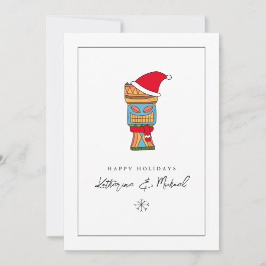 Frohe Weihnachten Tiki Einladung (Vorderseite)