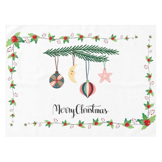 Frohe Weihnachten Tischdecke (Vorderseite (Horizontal))