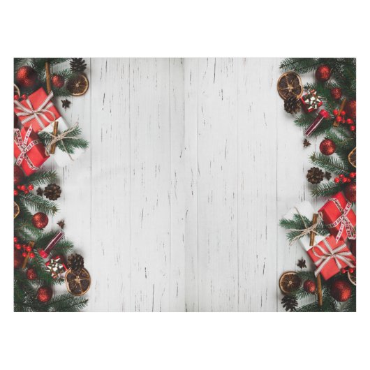 "Frohe Weihnachten" Tischdecke (Vorderseite (Horizontal))