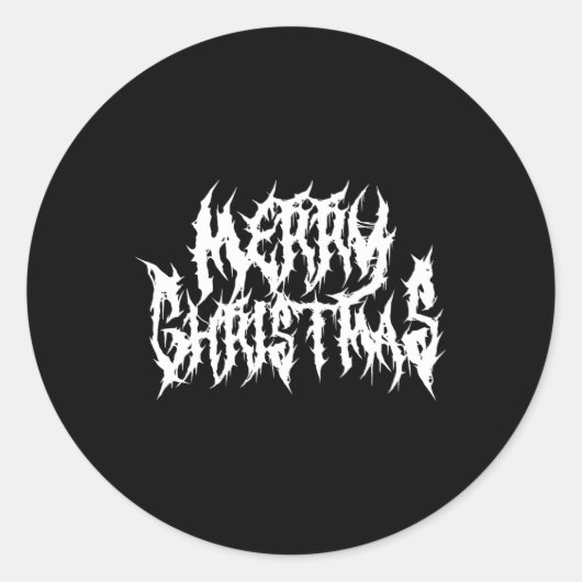 Frohe Weihnachten. Todesmetall Runder Aufkleber (Vorderseite)