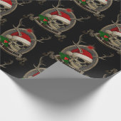 Frohe Weihnachten Totenschädel Stern Banner Mütze Geschenkpapier (Ecke)