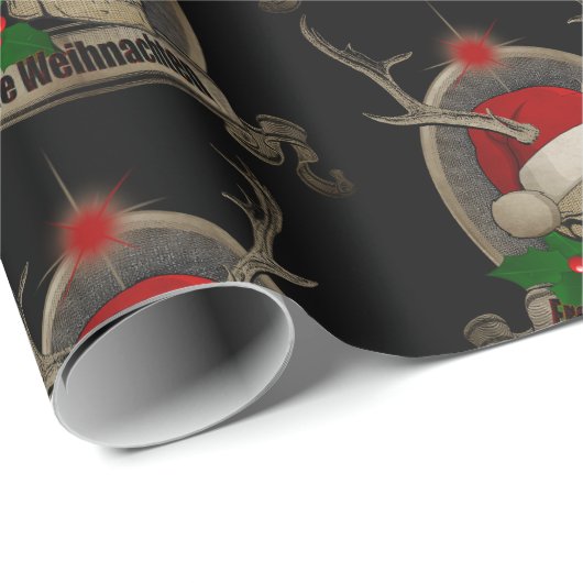 Frohe Weihnachten Totenschädel Stern Banner Mütze  Geschenkpapier (Rolleneckpunkt)