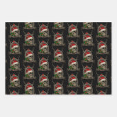 Frohe Weihnachten Totenschädel Stern Banner Mütze Geschenkpapier Set (Vorderseite 2)