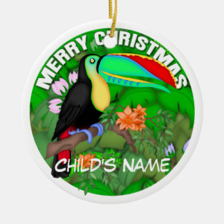 Frohe Weihnachten Toucan Keramik Ornament