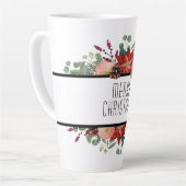 Frohe Weihnachten, traditionelles Blumendesign Milchtasse (Linke Ecke)