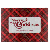 Frohe Weihnachten Traditionelles Kariertes Tartan- Schneidebrett (Vorderseite)