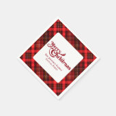 Frohe Weihnachten Traditionelles Kariertes Tartan- Serviette (Ecke)
