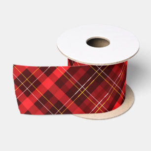 Frohe Weihnachten Traditionelles rotes Karo-Tartan Satinband