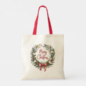 Frohe Weihnachten Tragetasche (Rückseite)
