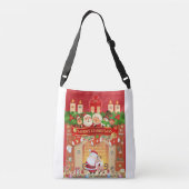 Frohe Weihnachten Tragetaschen Mit Langen Trägern (Rückseite)