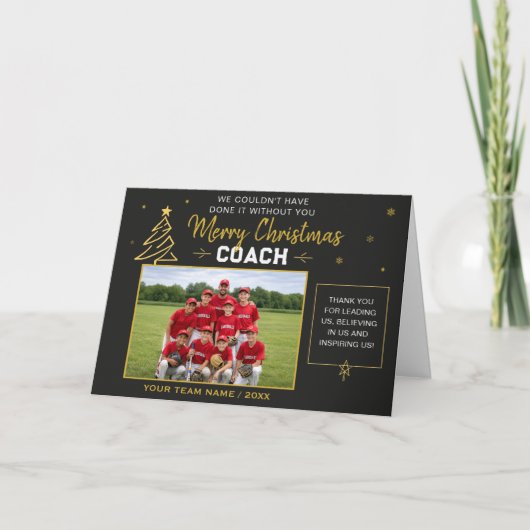 Frohe Weihnachten Trainer Personalisiertes Teamfot (Vorderseite)
