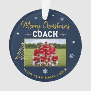 Frohe Weihnachten Trainer Personalisiertes Teamfot Ornament