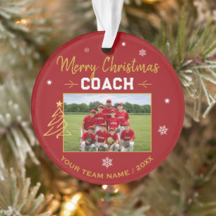 Frohe Weihnachten Trainer Personalisiertes Teamfot Ornament